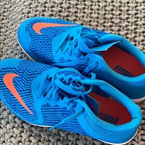 Womens Blue and Orange Athletic Shoes